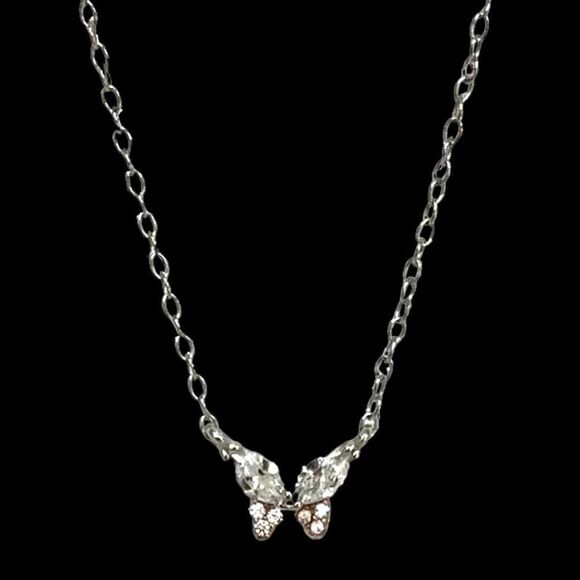 NT# Adorable Sterling 925 Silver & Cz Butterfly - Picture 2 of 8